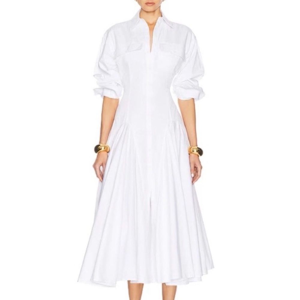 Helsa White Poplin Dress